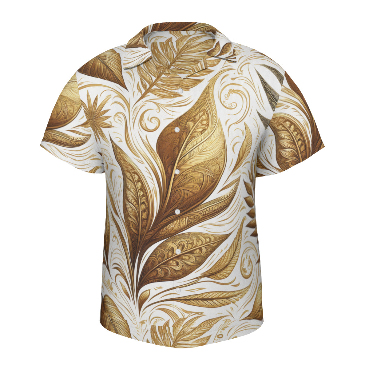Golden Feathers Men Short Sleeves Shirt