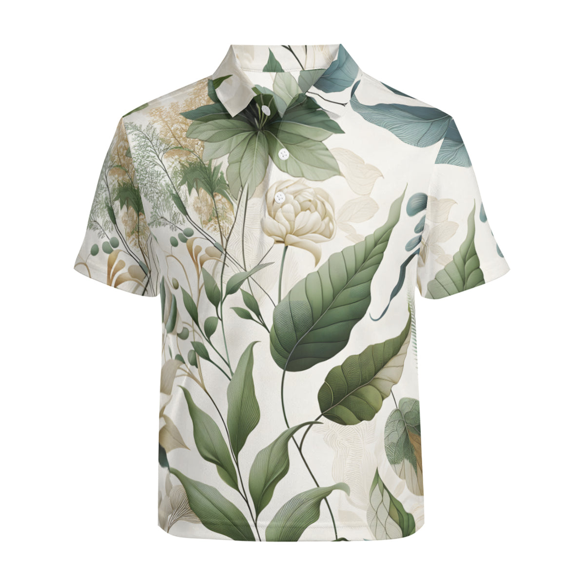 Floral Men's Premium European Size POLO Shirt | 95% Polyester+5% Spandex