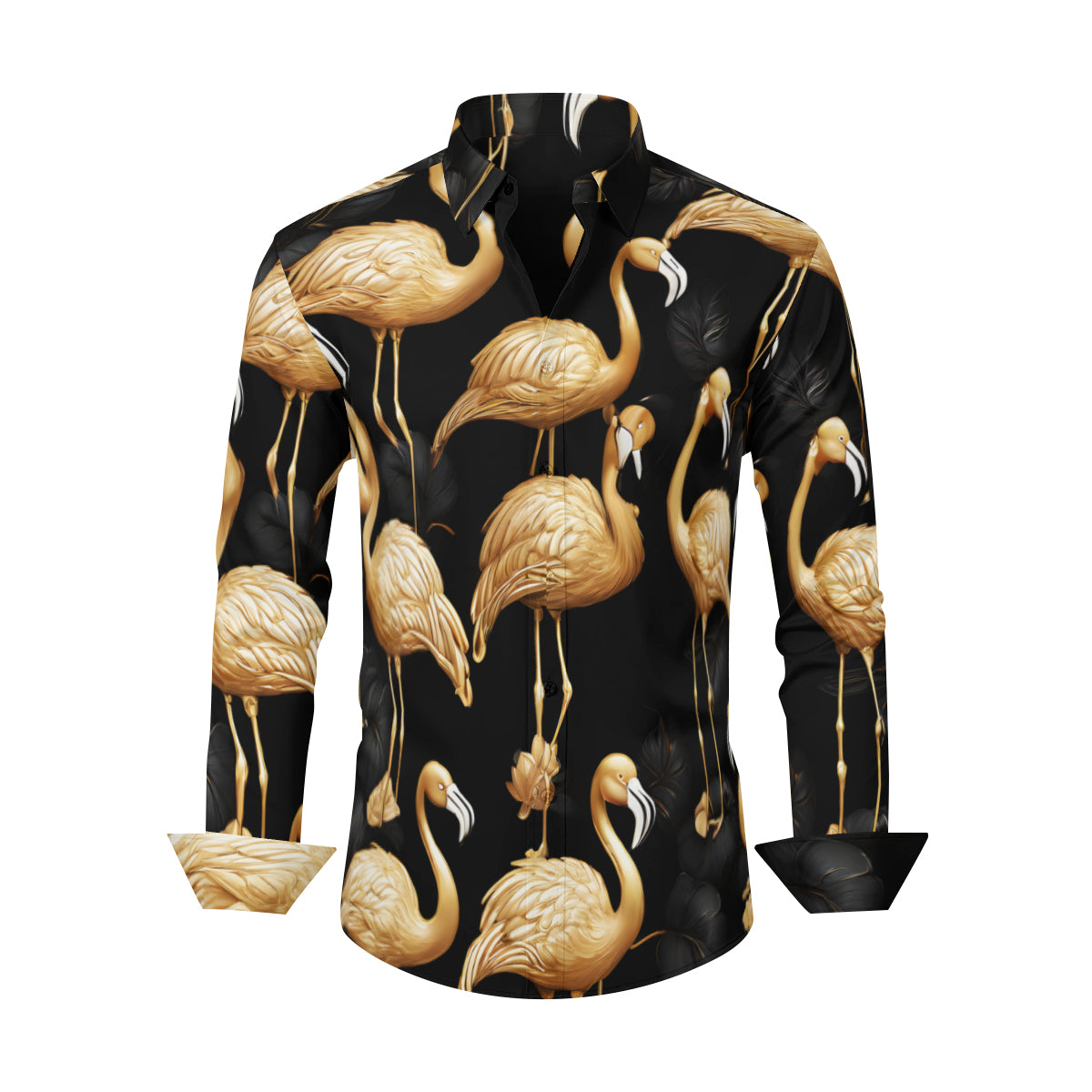 Golden Flamingo Long Sleeves Men's Shirt