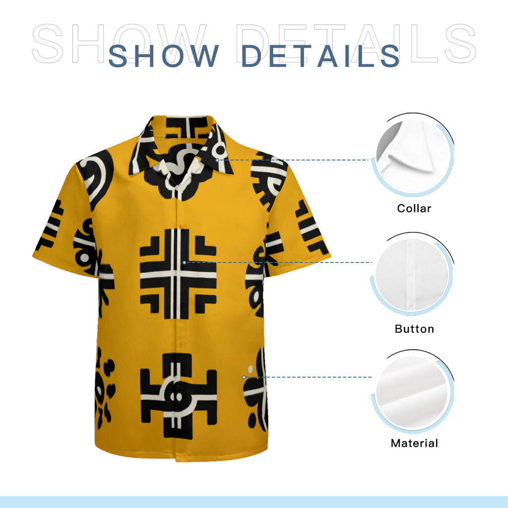 African Pattern Short Sleeves Men's Shirt