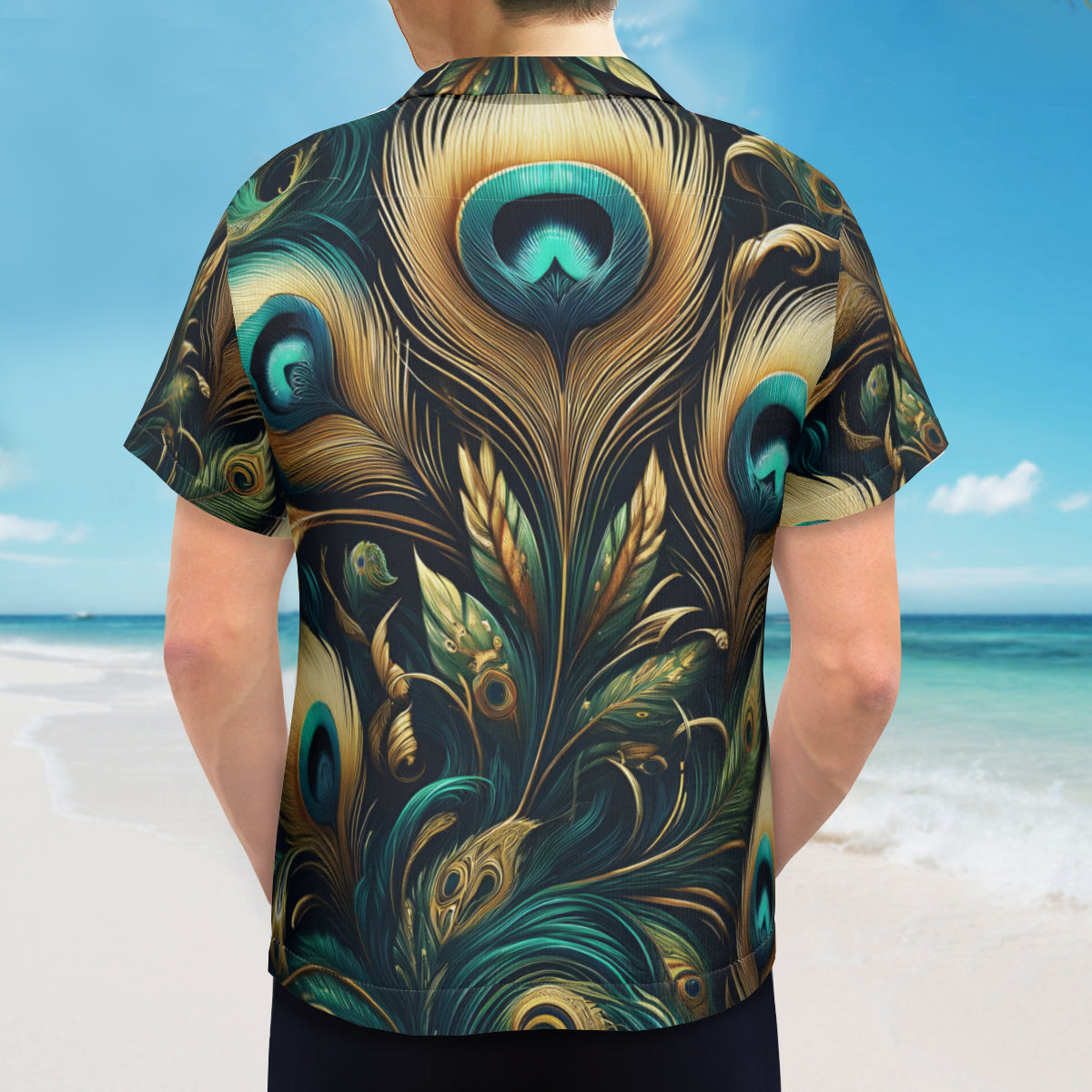 Peacock Short Sleeves Men's Shirt