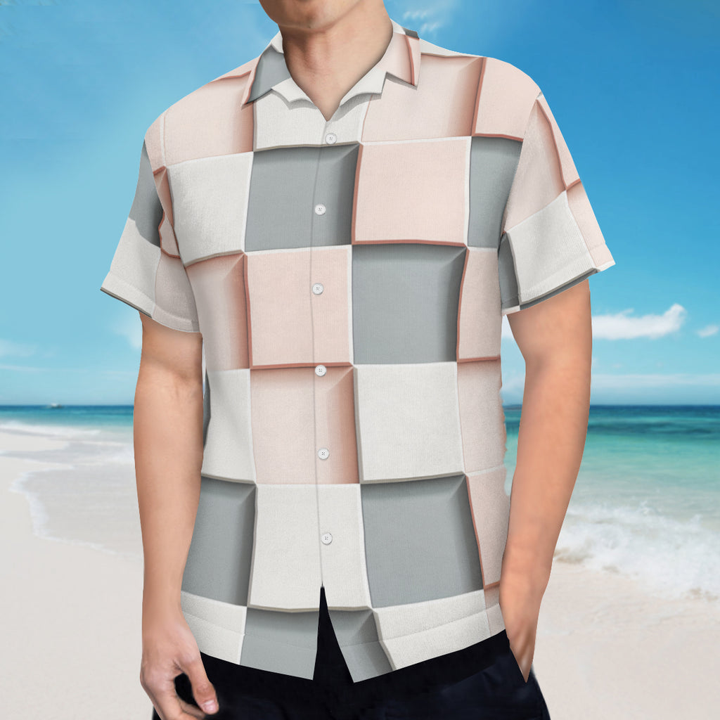 Abstract Square Short Sleeves Men's Shirt