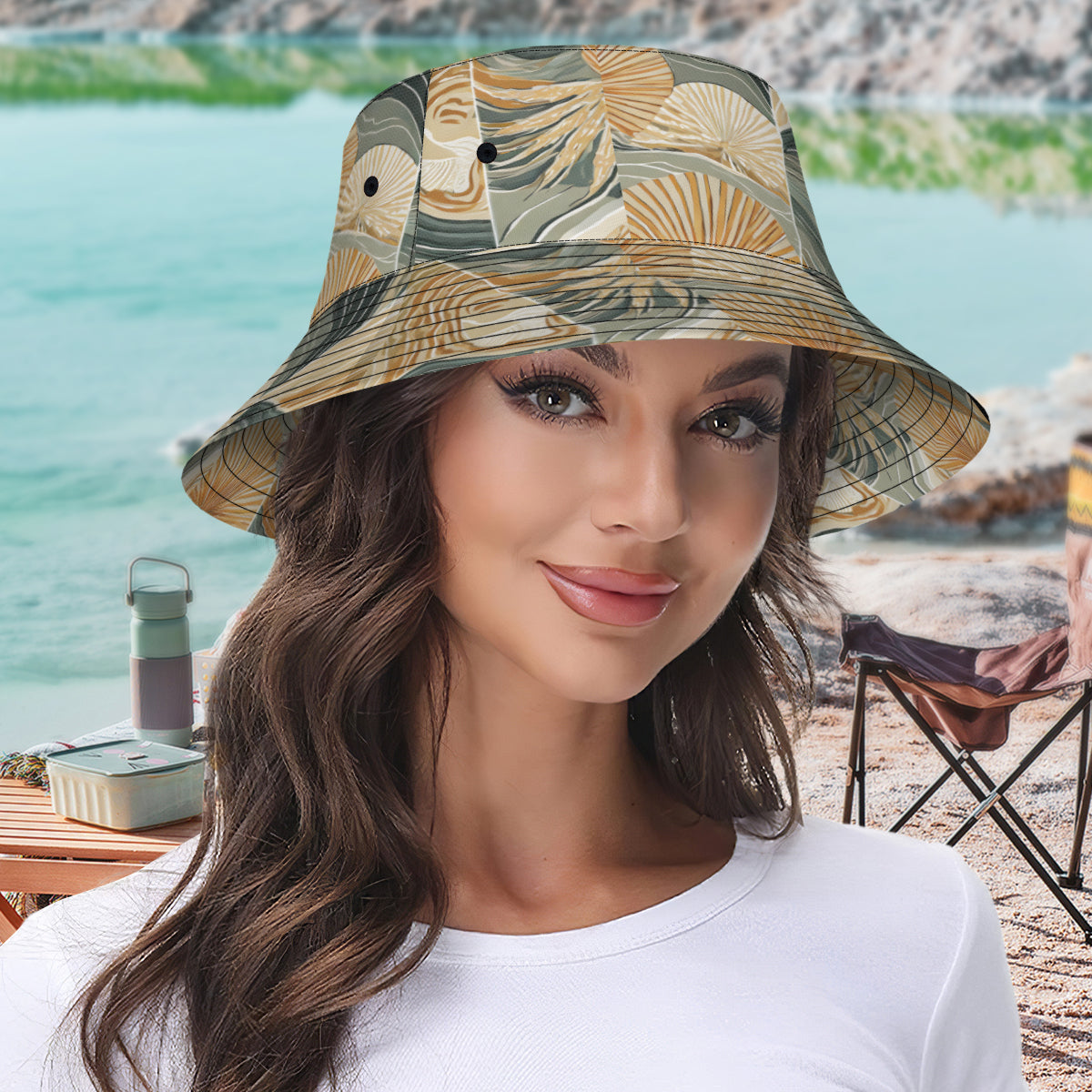 Minimalistic Tropical Double-Sided Unisex Polyester Bucket Hat