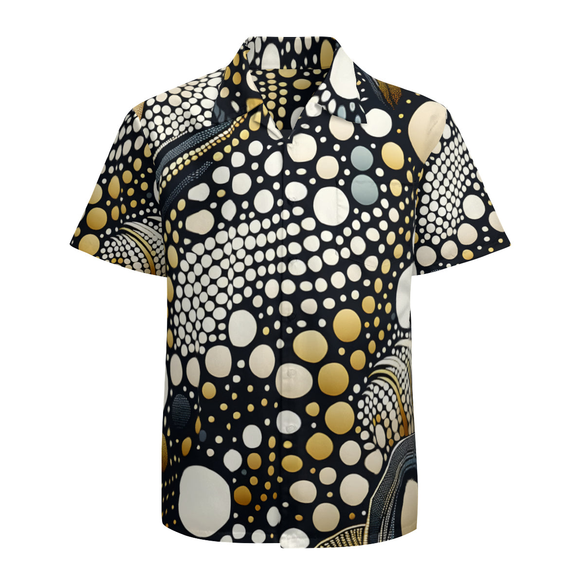 Abstract Short Sleeves Men's Shirt With Chest Pocket