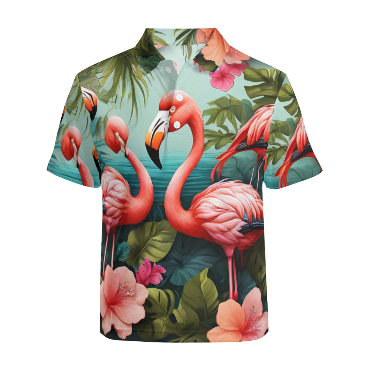 Flamingo Men's Premium European Size POLO Shirt | 95% Polyester+5% Spandex