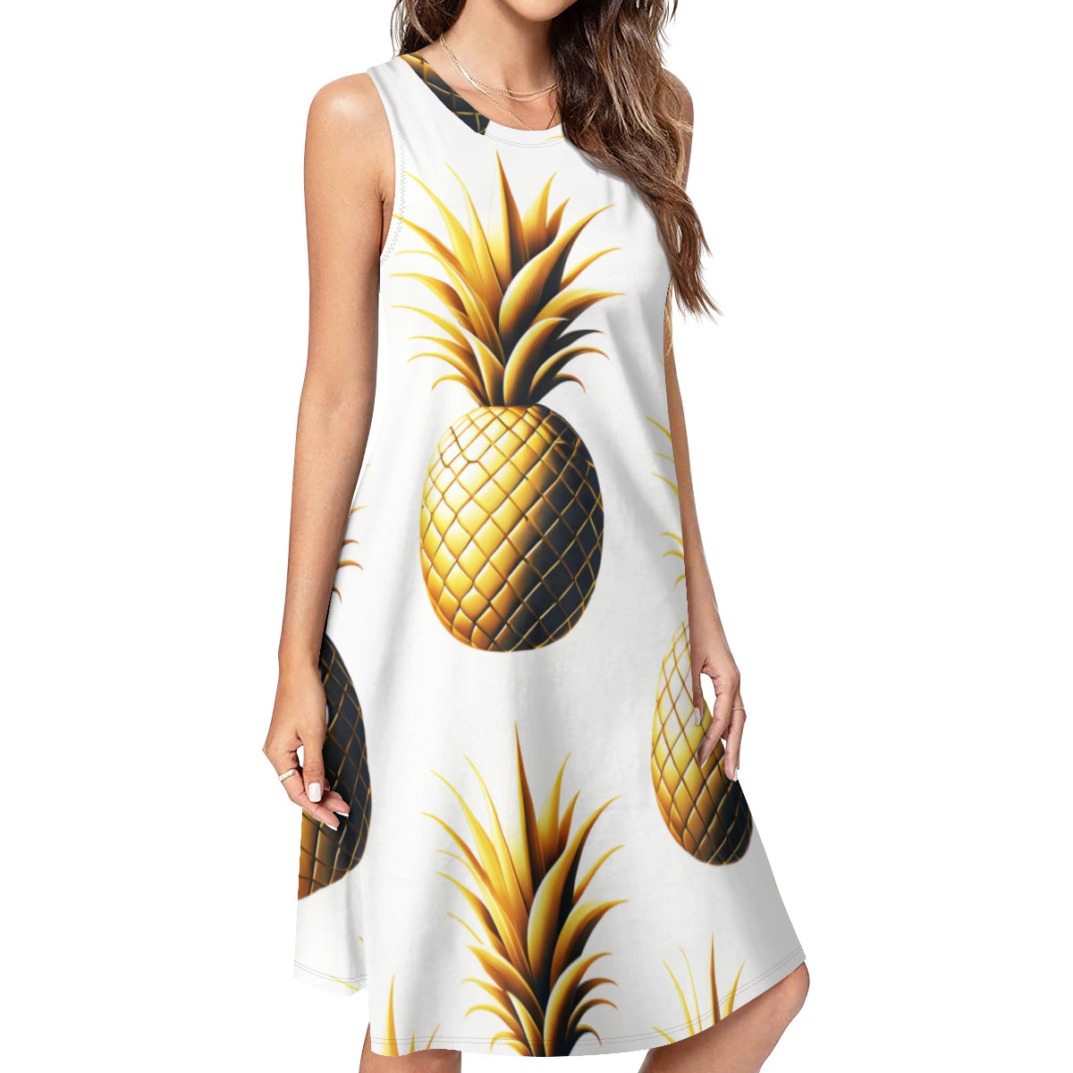 Pineapple Women's Casual Dress | Polyester