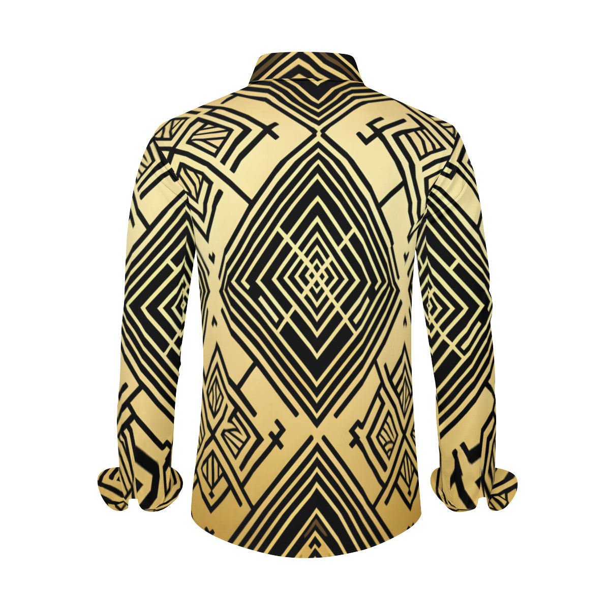 Golden Geometric Shapes Long Sleeves Shirt