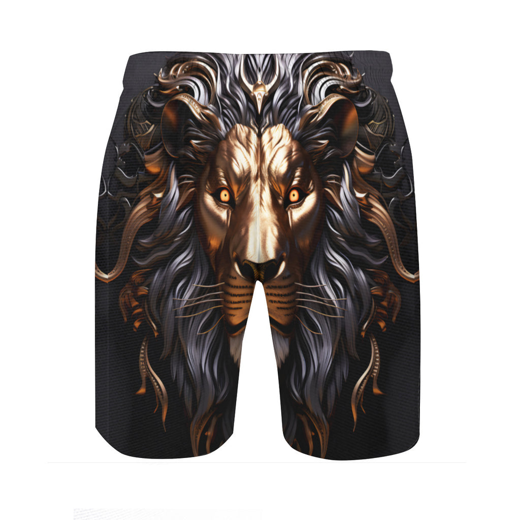 Lion Men's Beach Shorts (Not Mesh Lined) | Polyester