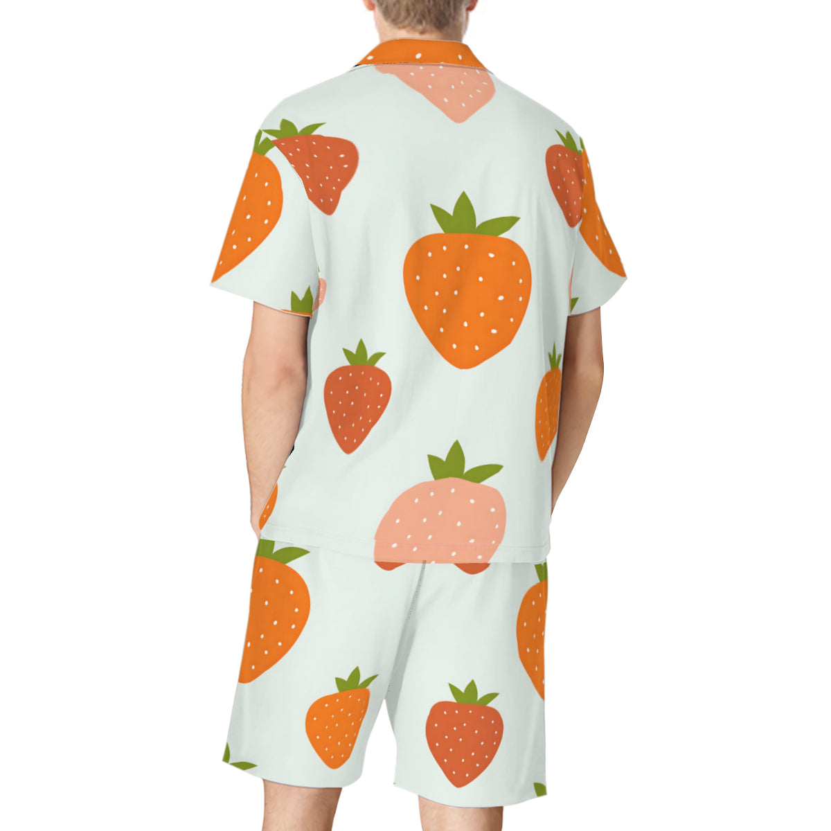 Strawberries Casual Shirt and Shorts (Multi-faceted Design) | Cotton-Like Polyester