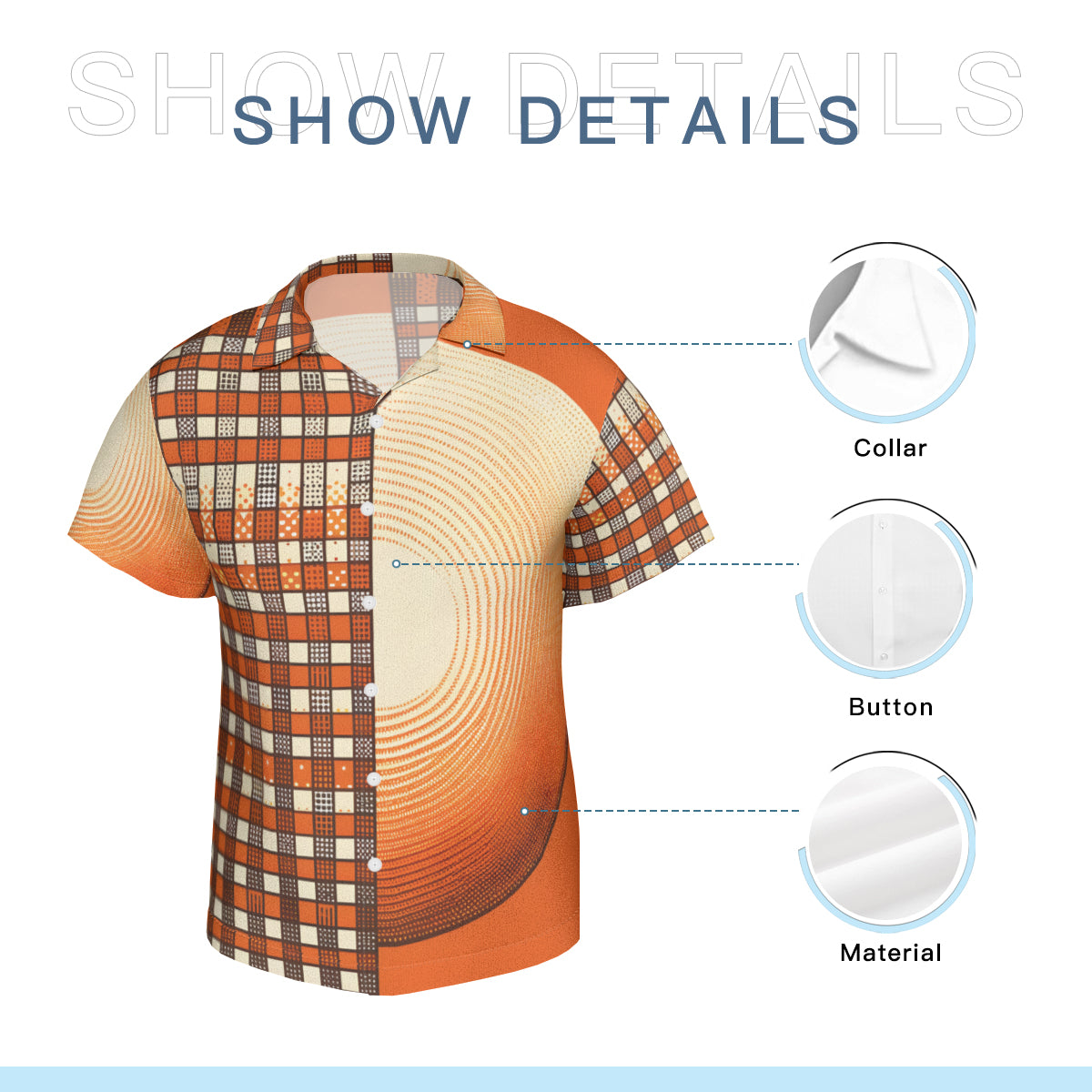 Orange Short Sleeves Men's Shirt