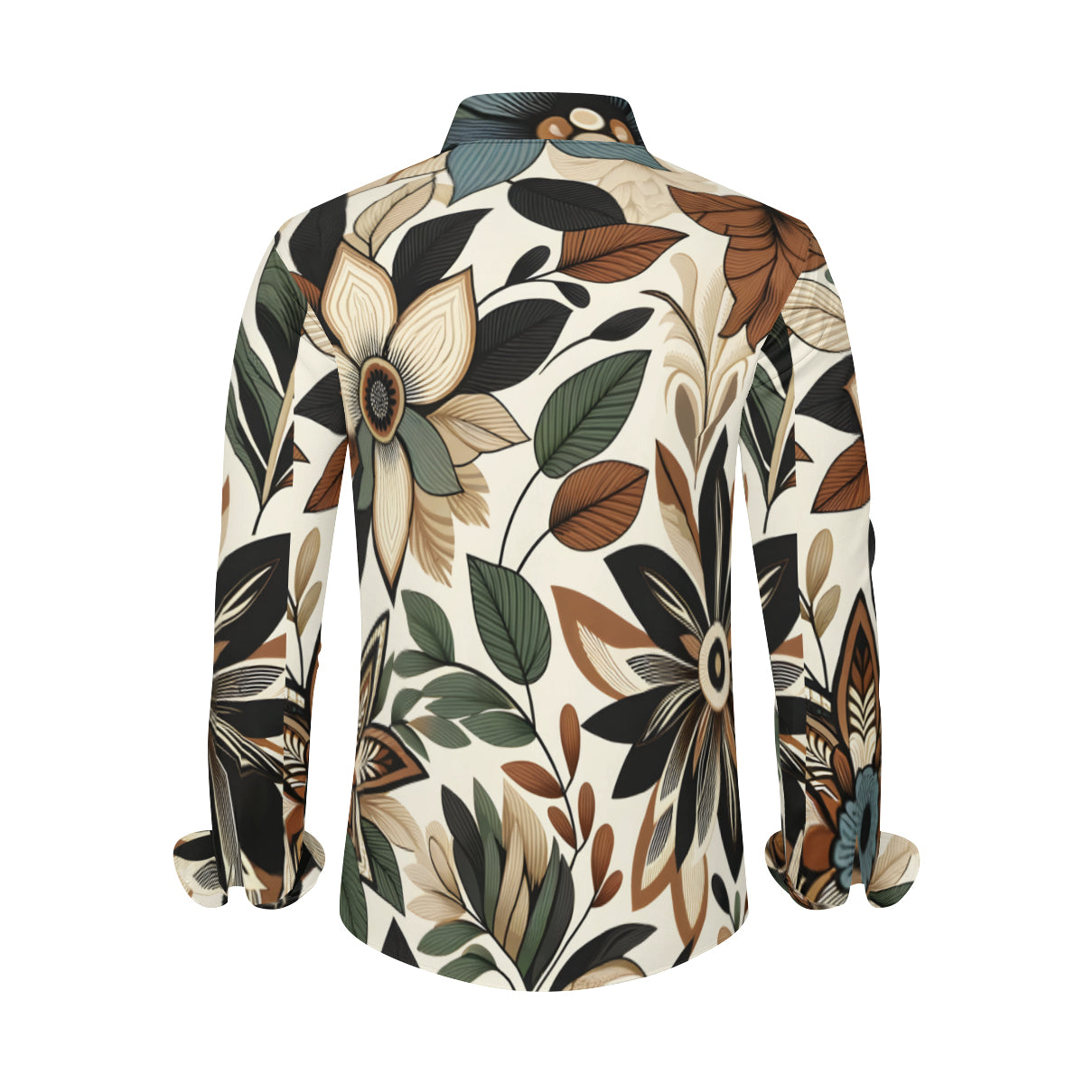 Botanical Leaves Long Sleeves Men's Shirt