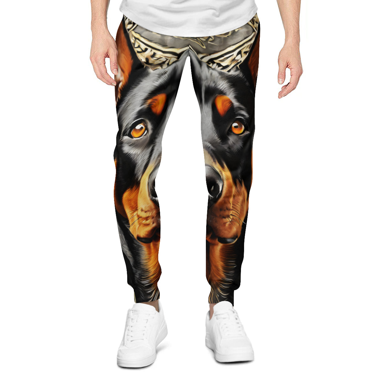 Doberman Men's Adult Hoodie Set (Double-Layer Hood) | Health Fabric