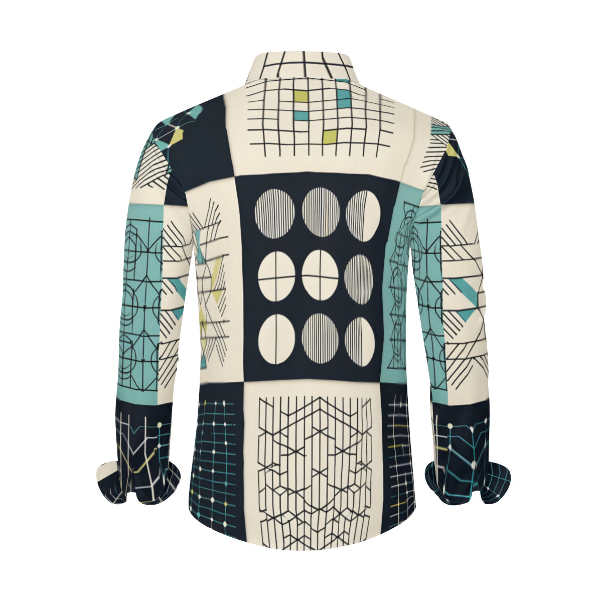 Minimalistic Geometric Long Sleeves Men's Shirt