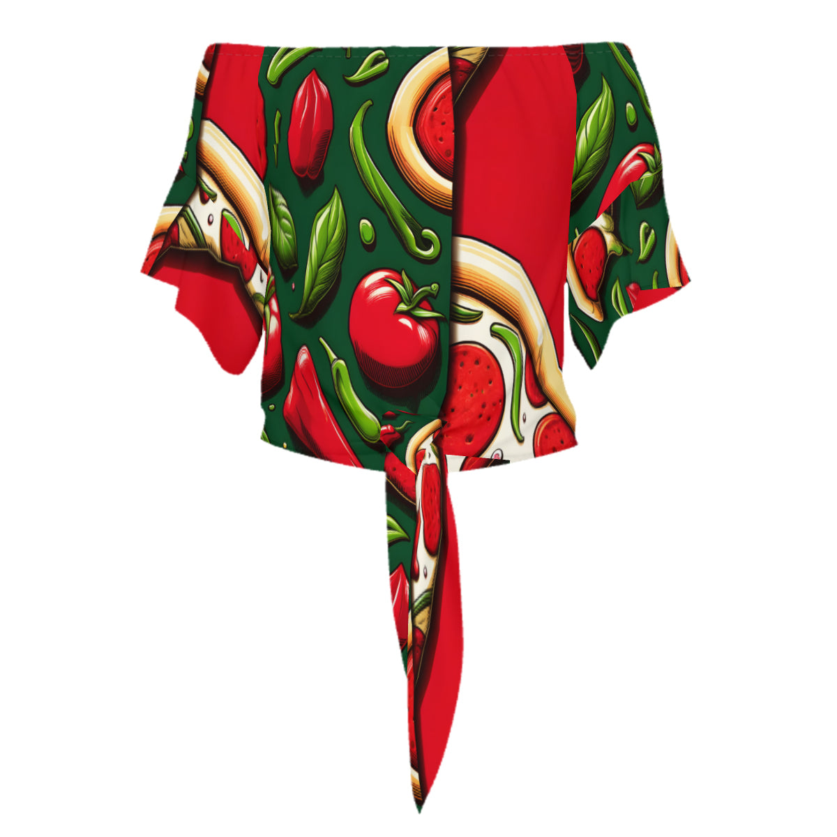 Pizza One-Shoulder Tie Short Sleeves