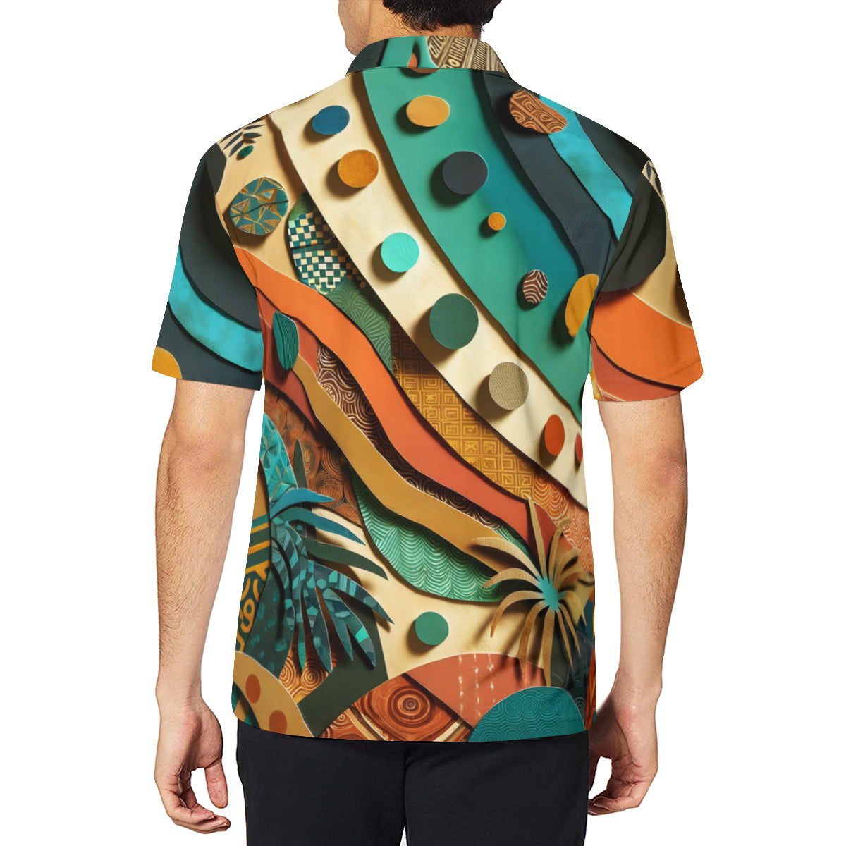 Paper Collage Polo Men's Shirt
