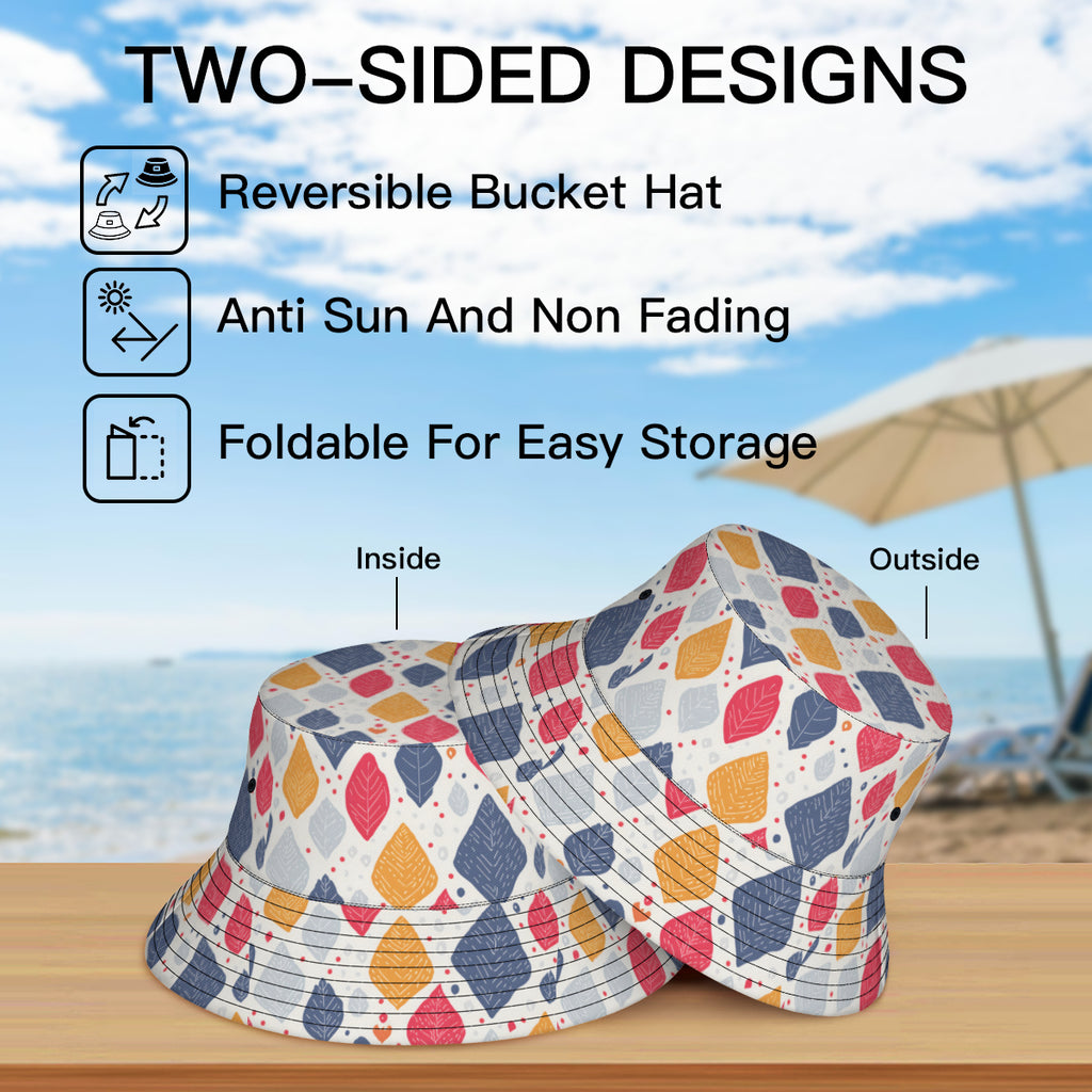Abstract Denim Double-Sided Unisex Polyester Bucket Hat