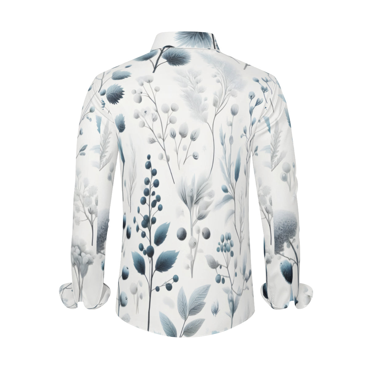 Minimalistic Floral Long Sleeves Men's Shirt