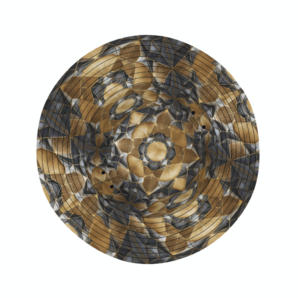 Geometric Black Gold Double-Sided Unisex Polyester Bucket Hat
