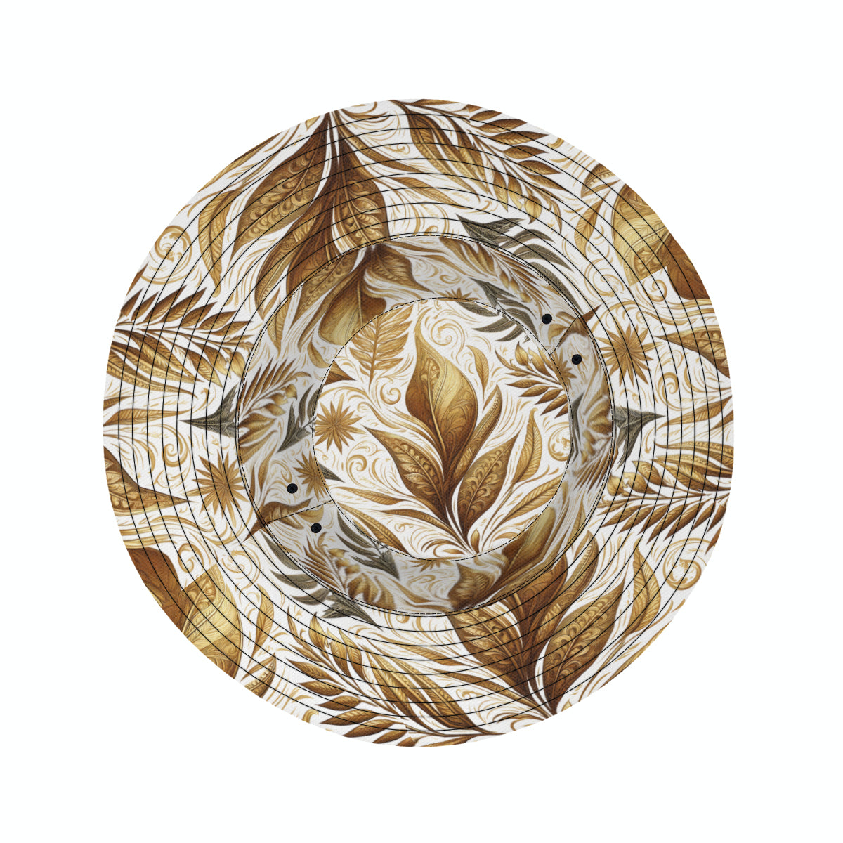 Golden Feathers Double-Sided Unisex Polyester Bucket Hat