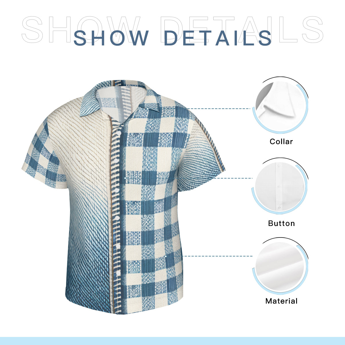 Denim Design Short Sleeves Men's Shirt