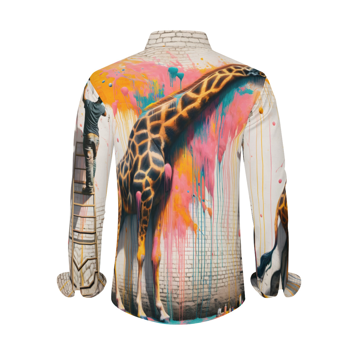 Giraffe Painting Classic Long Sleeves Men's Shirt