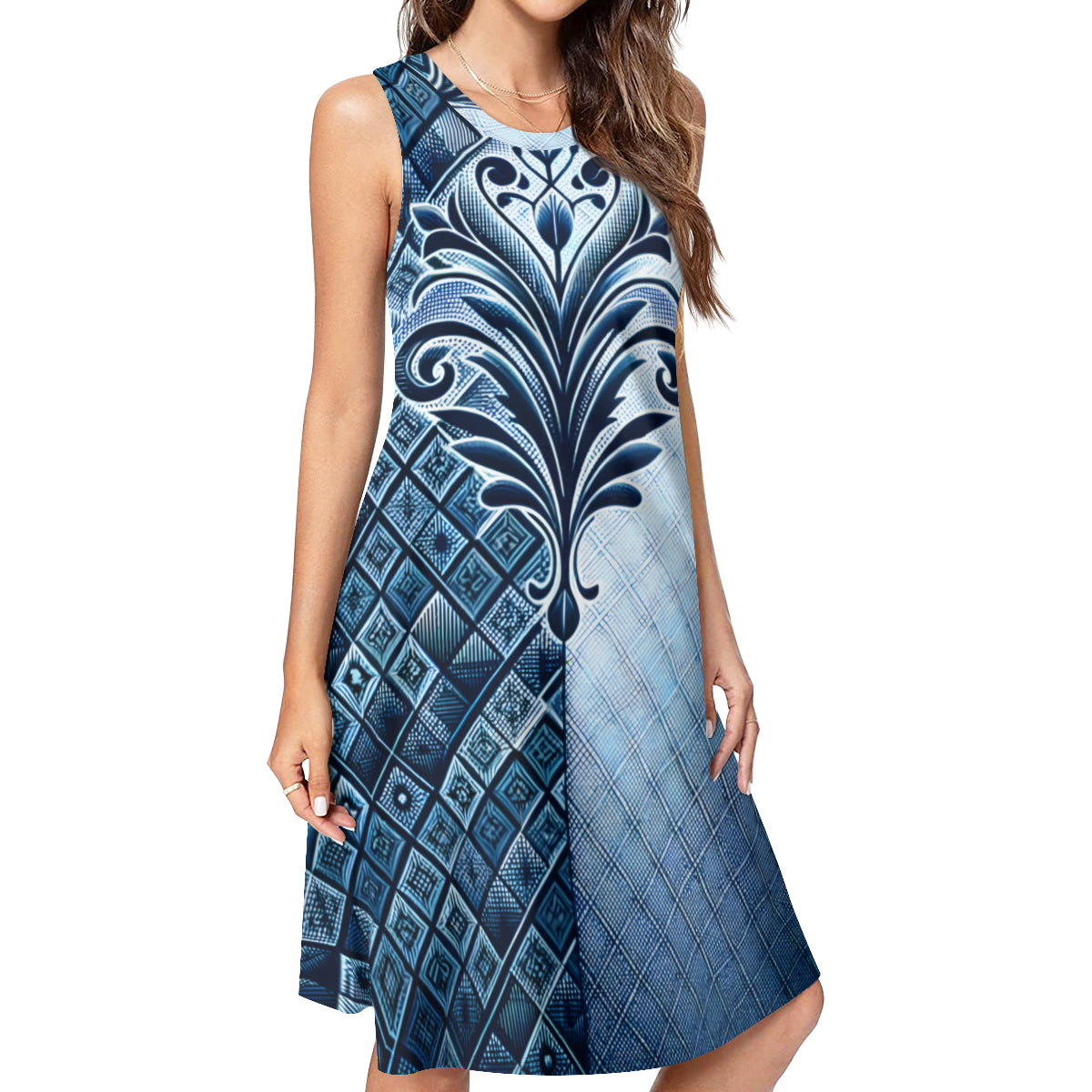 Blue Women's Casual Dress | Polyester