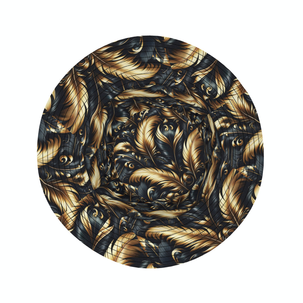 Golden Feathers Double-Sided Unisex Polyester Bucket Hat