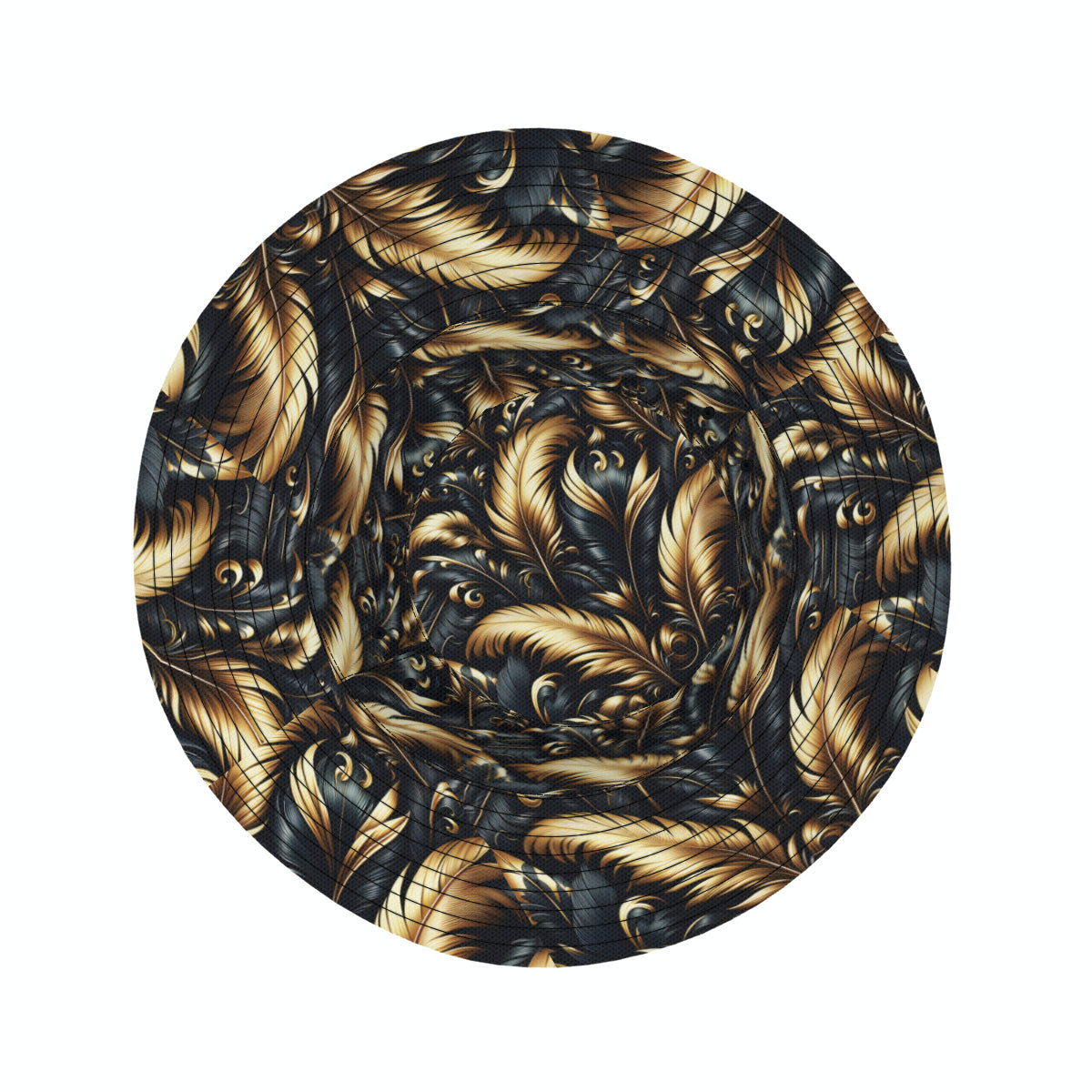 Golden Feathers Double-Sided Unisex Polyester Bucket Hat