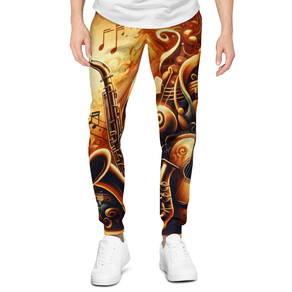 Saxophone Men's Adult Hoodie Set (Double-Layer Hood) | Health Fabric