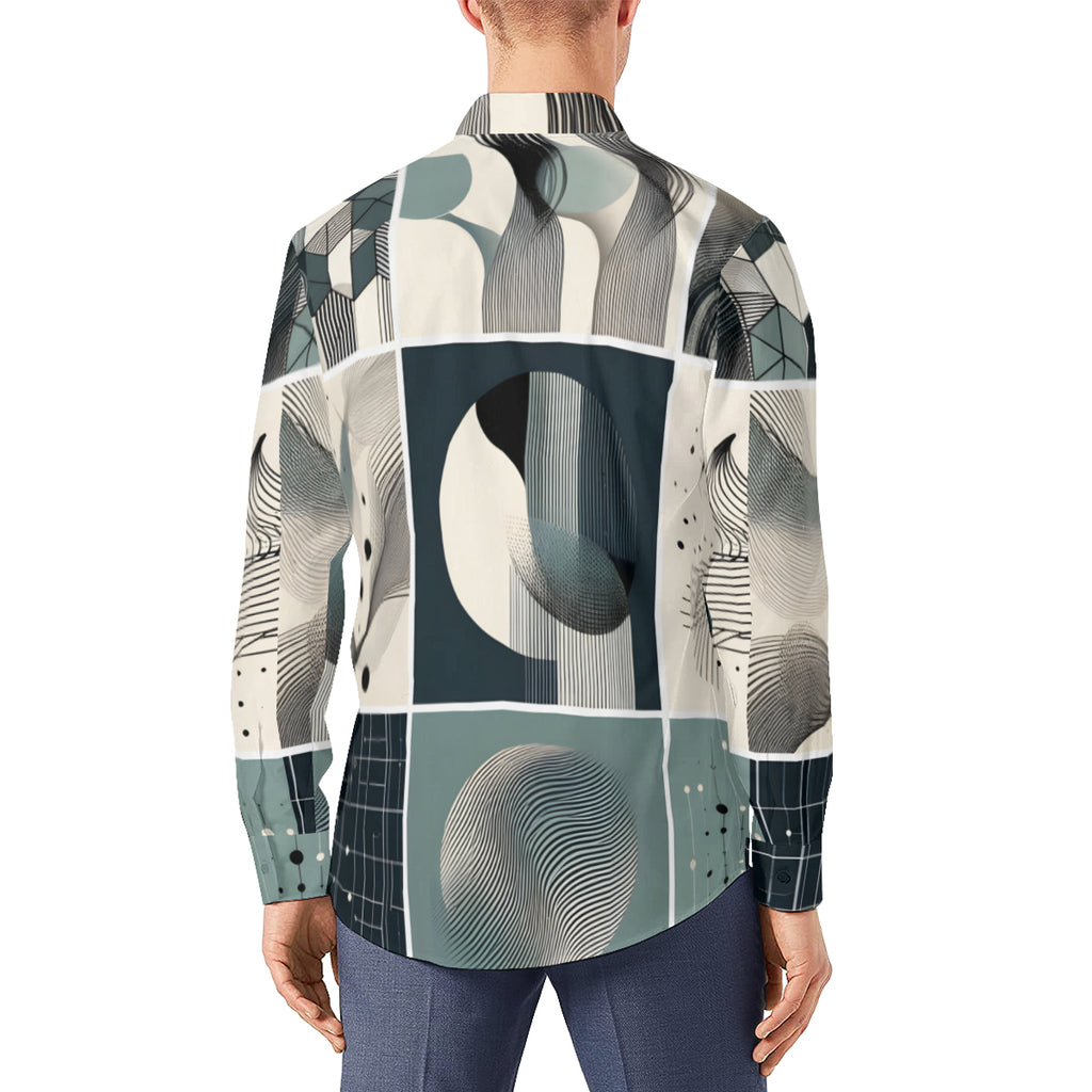 Abstract Shapes Long Sleeves Men's Shirt