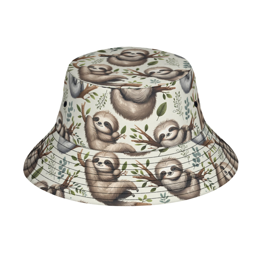 Sloth Double-Sided Unisex Polyester Bucket Hat