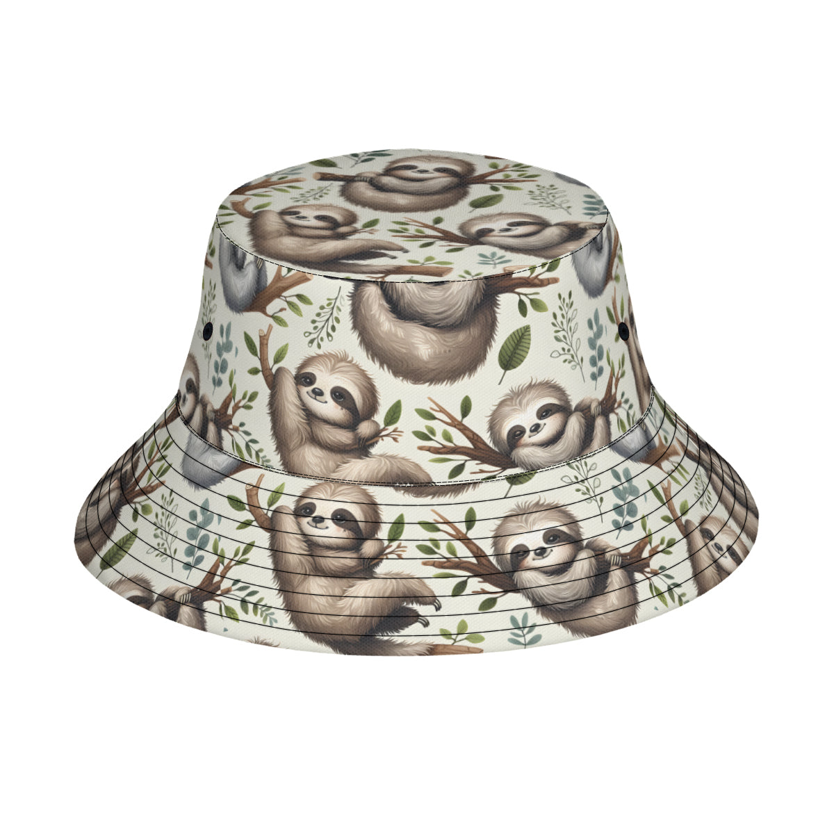 Sloth Double-Sided Unisex Polyester Bucket Hat