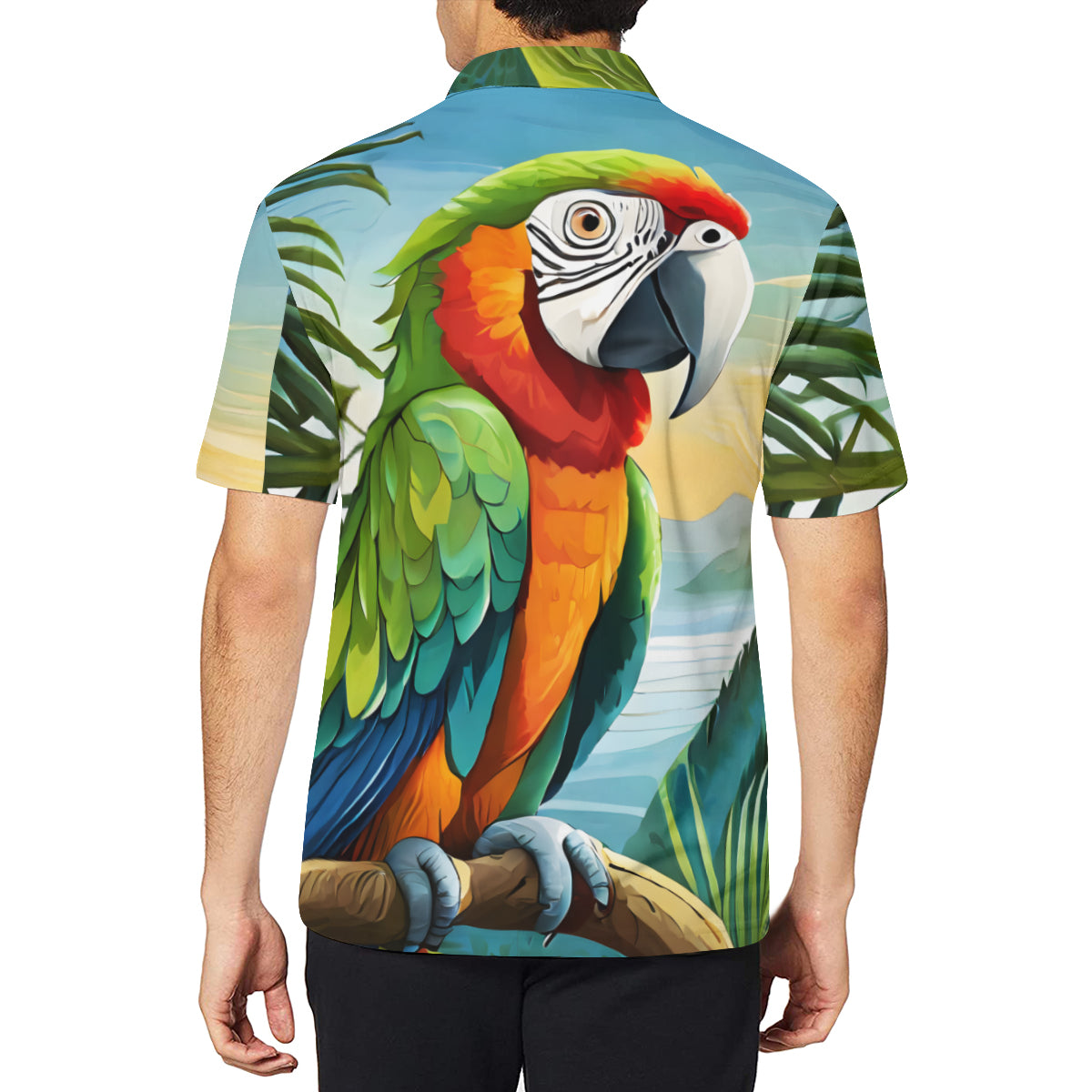Parrot Men's Premium European Size POLO Shirt | 95% Polyester+5% Spandex