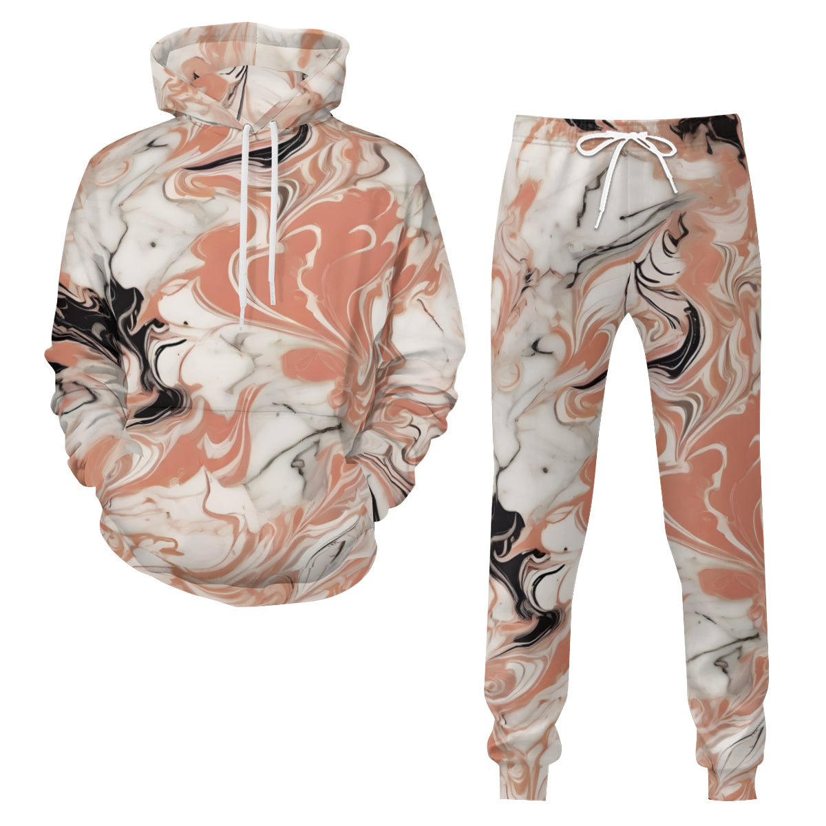 Marble Men's Adult Hoodie Set (Double-Layer Hood) | Health Fabric