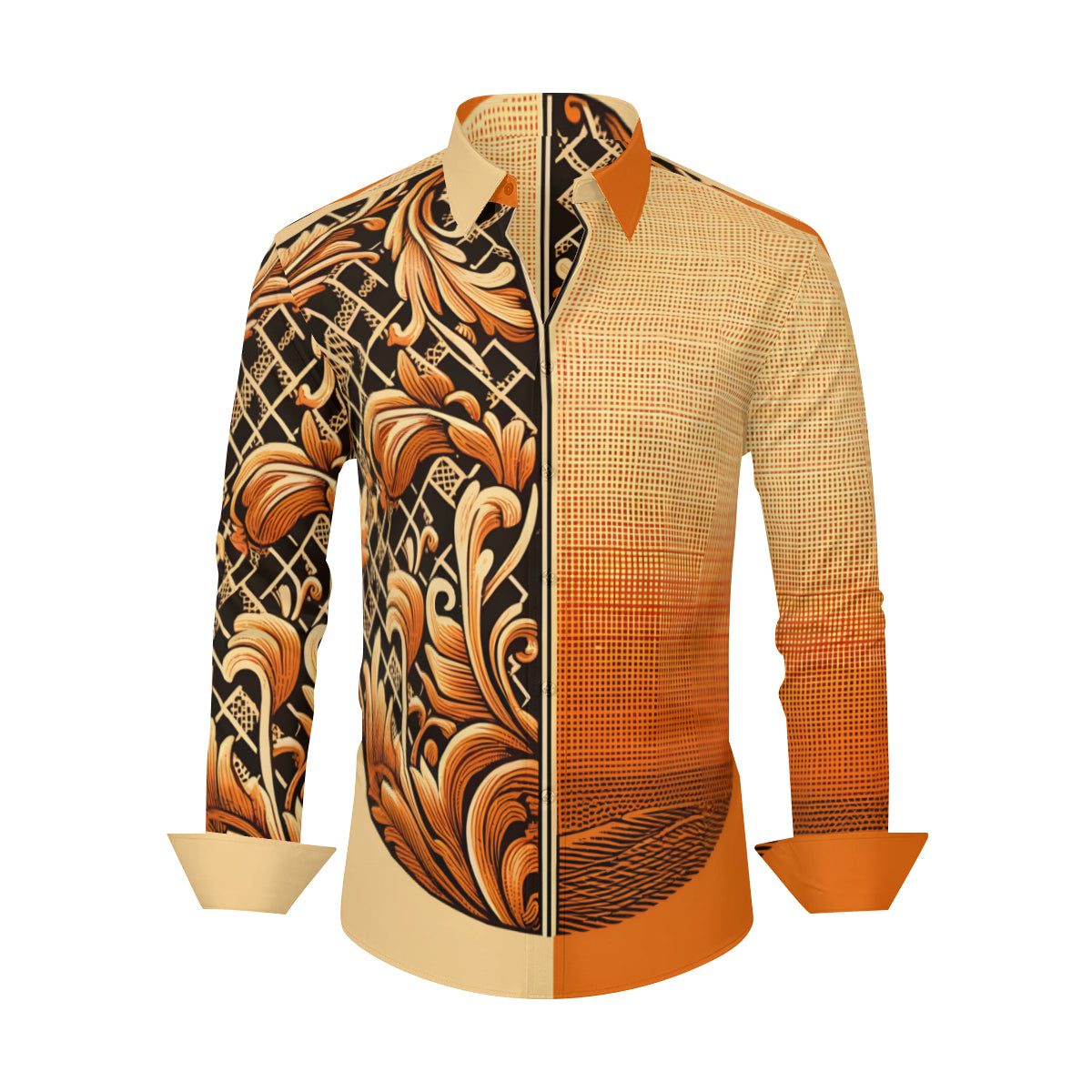 Orange Long Sleeves Men's Shirt