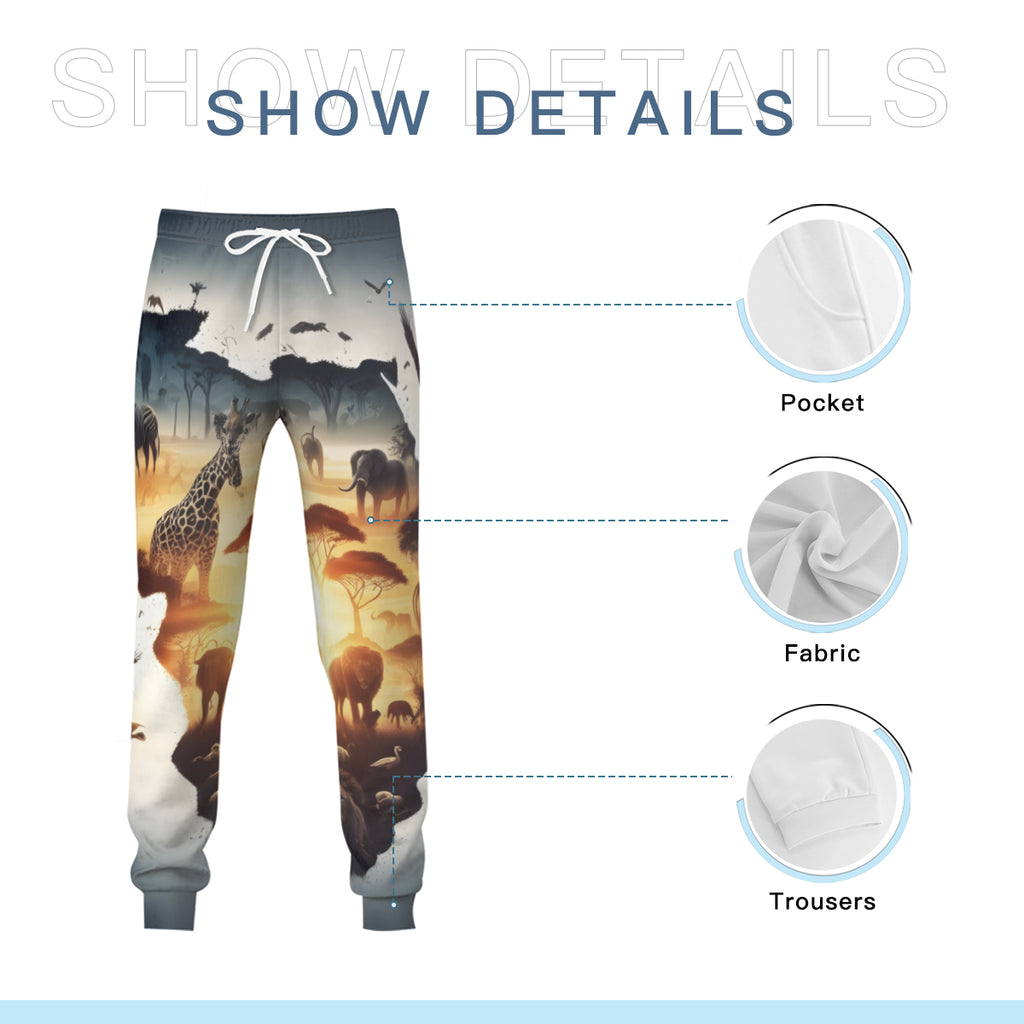Africa Men's Adult Hoodie Set (Double-Layer Hood) | Health Fabric