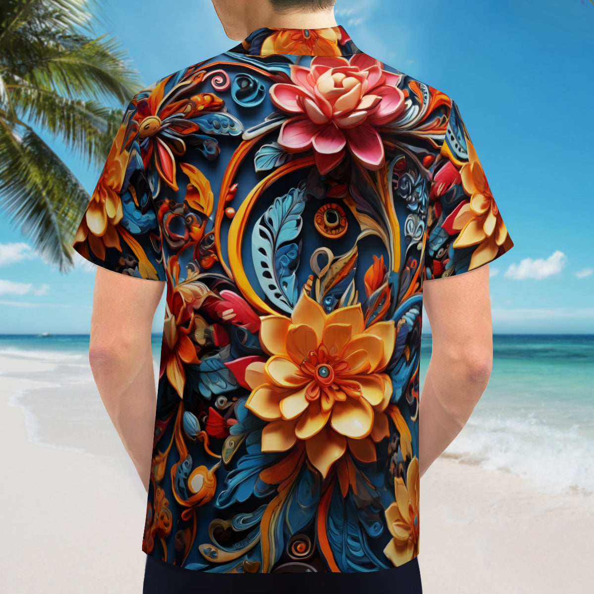 Floral Short Sleeves Men's Shirt