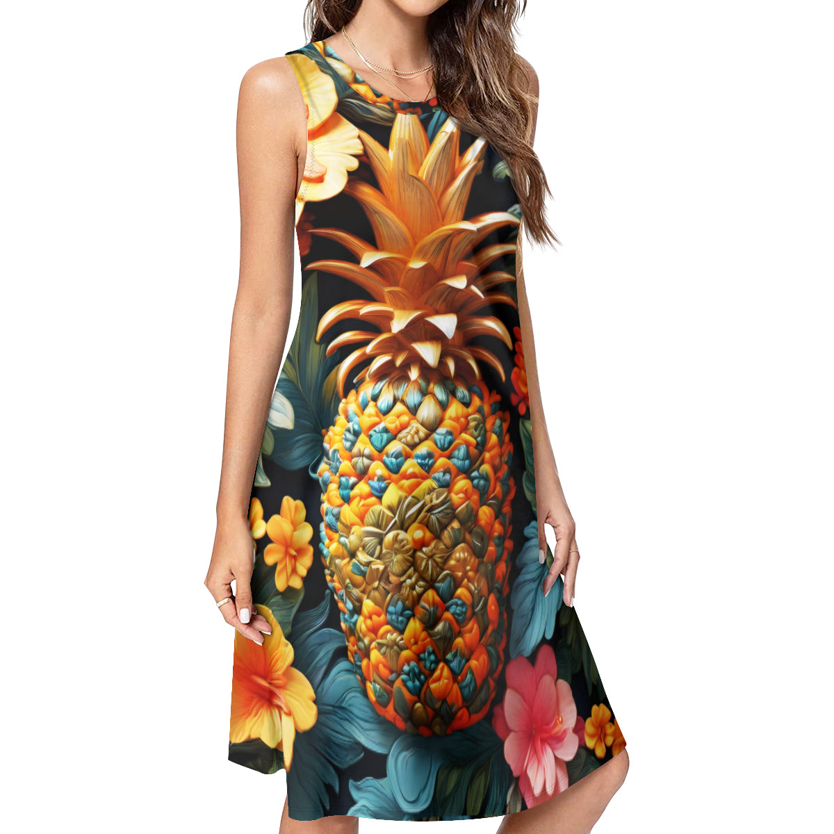 Pineapple Women's Casual Dress | Polyester
