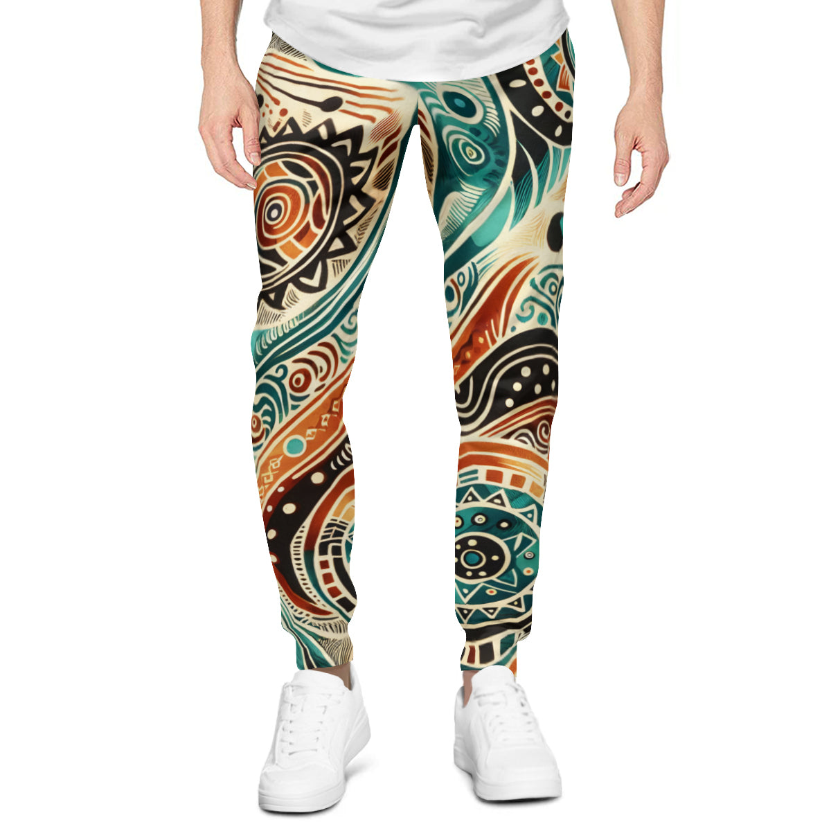 Abstract Floral Men's Adult Hoodie Set (Double-Layer Hood) | Health Fabric