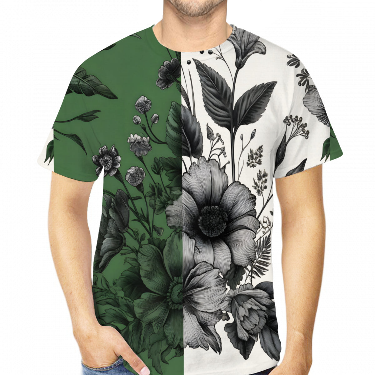 Botanical Men's Short-Sleeved Mesh Cloth T-Shirt｜Polyester