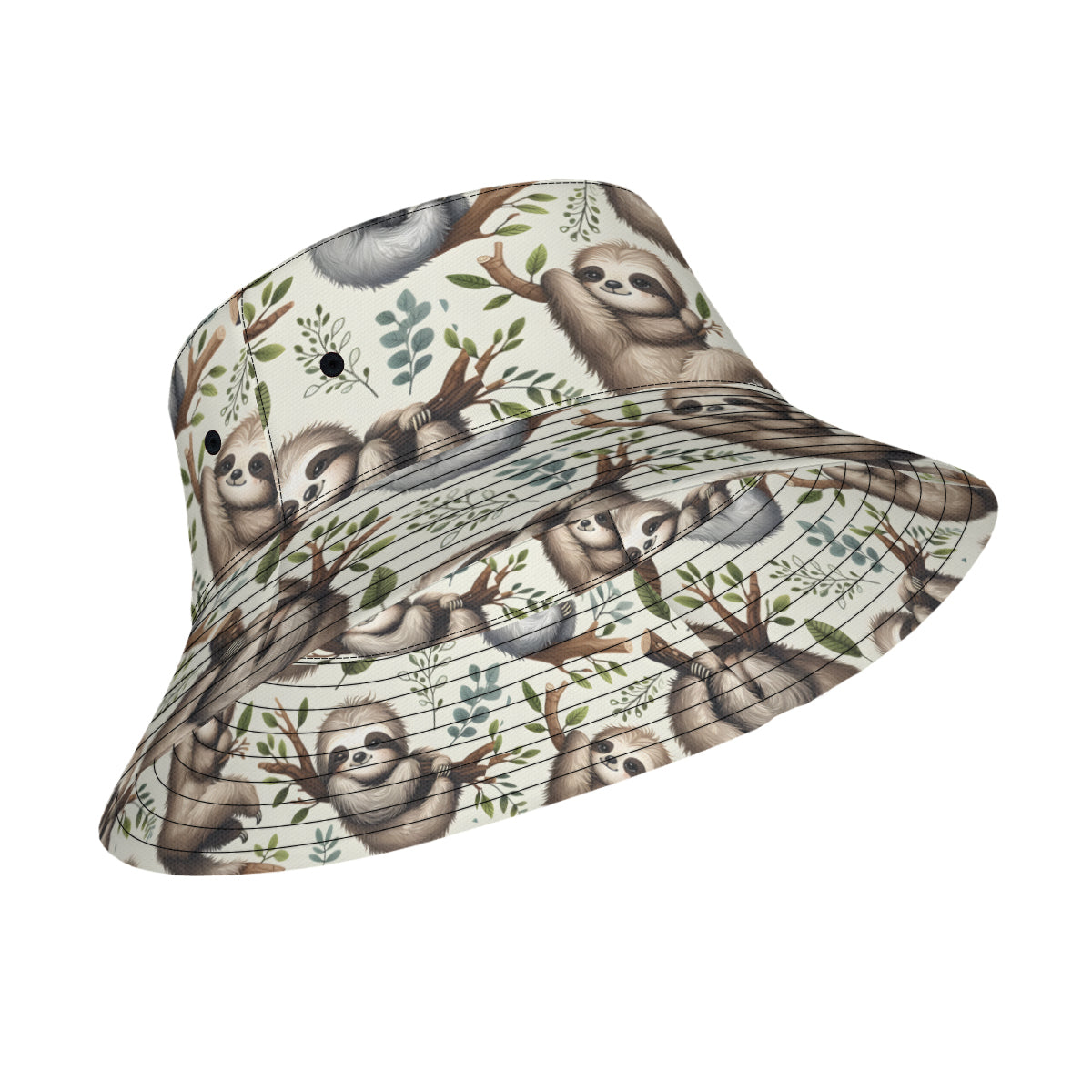 Sloth Double-Sided Unisex Polyester Bucket Hat