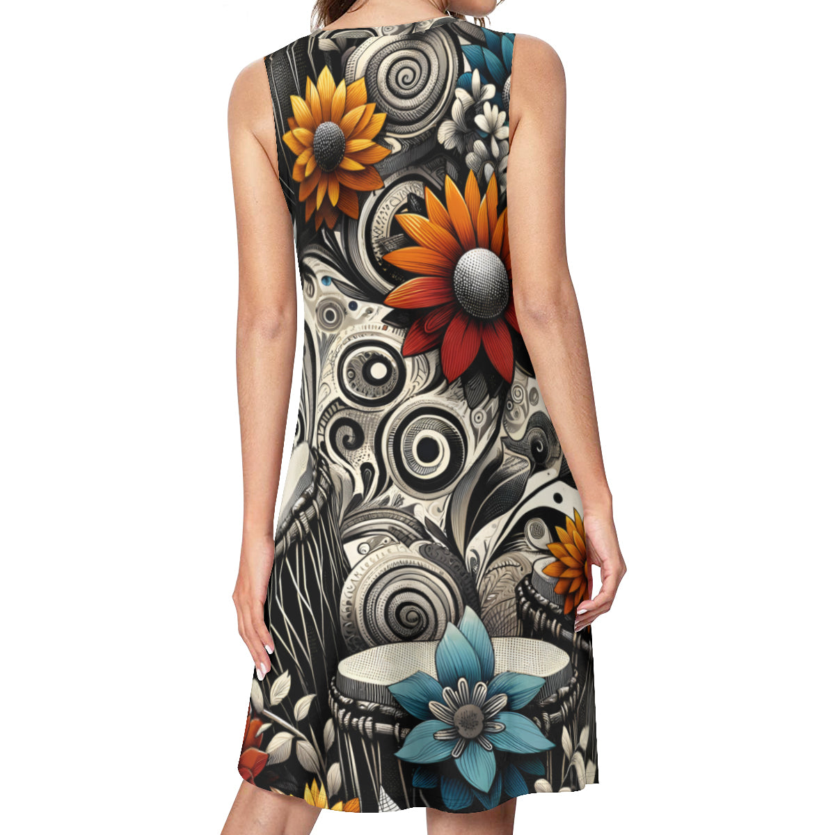 Music Floral Print Women's Casual Dress | Polyester