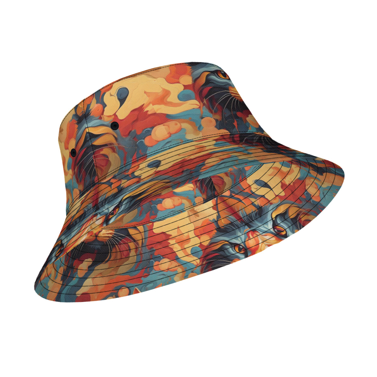Cat Lovers Double-Sided Unisex Polyester Bucket Hat