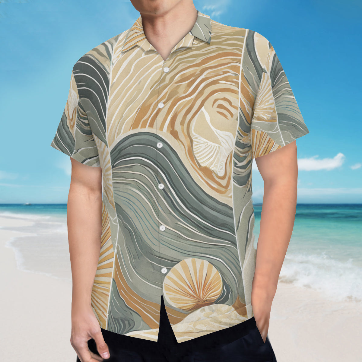 Minimalistic Tropical Short Sleeves Men's Shirt