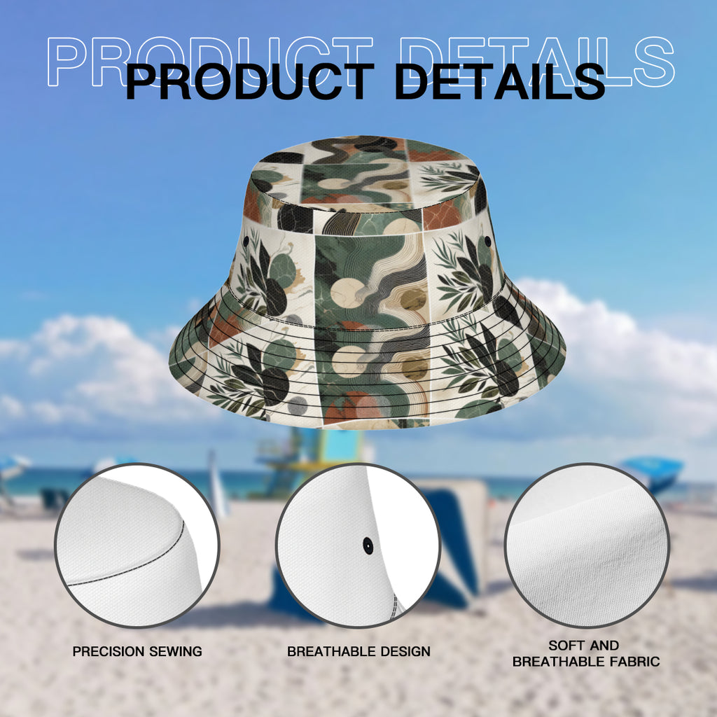 Abstract Pattern Double-Sided Unisex Polyester Bucket Hat