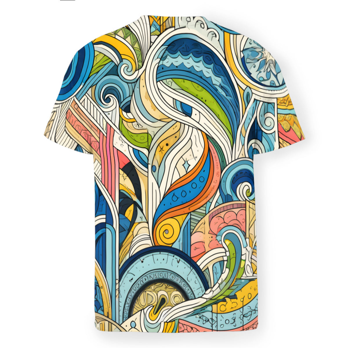 Abstract Floral Men's Short-Sleeved Mesh Cloth T-Shirt｜Polyester
