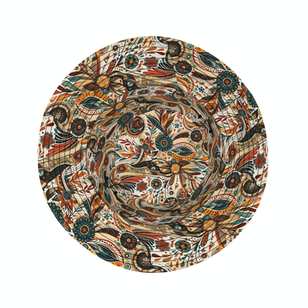 Abstract Brown Double-Sided Unisex Polyester Bucket Hat