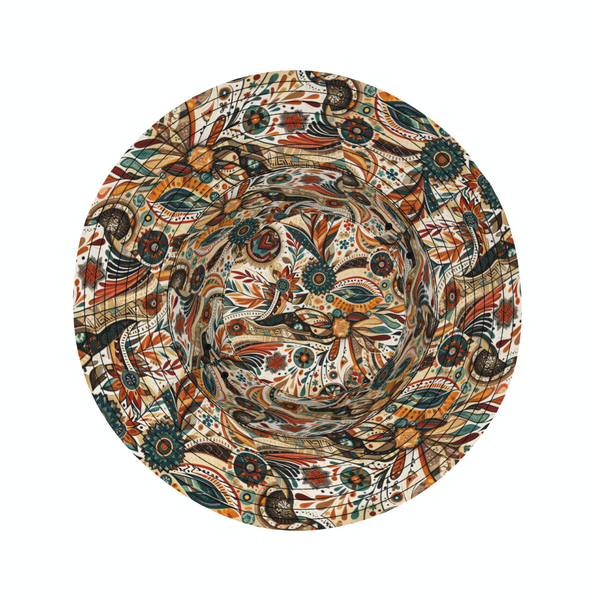 Abstract Brown Double-Sided Unisex Polyester Bucket Hat