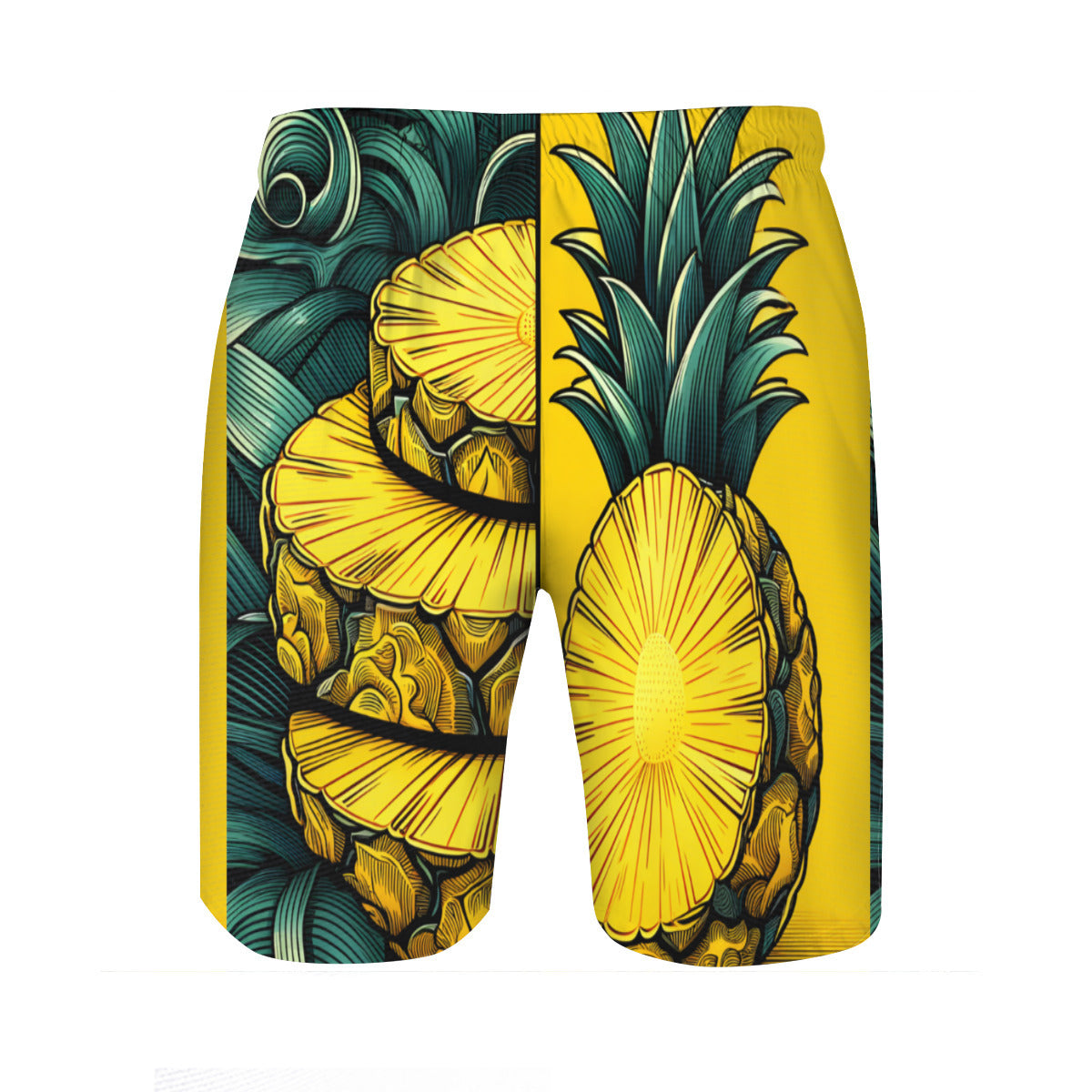 Pineapple Men's Beach Shorts (Not Mesh Lined) | Polyester