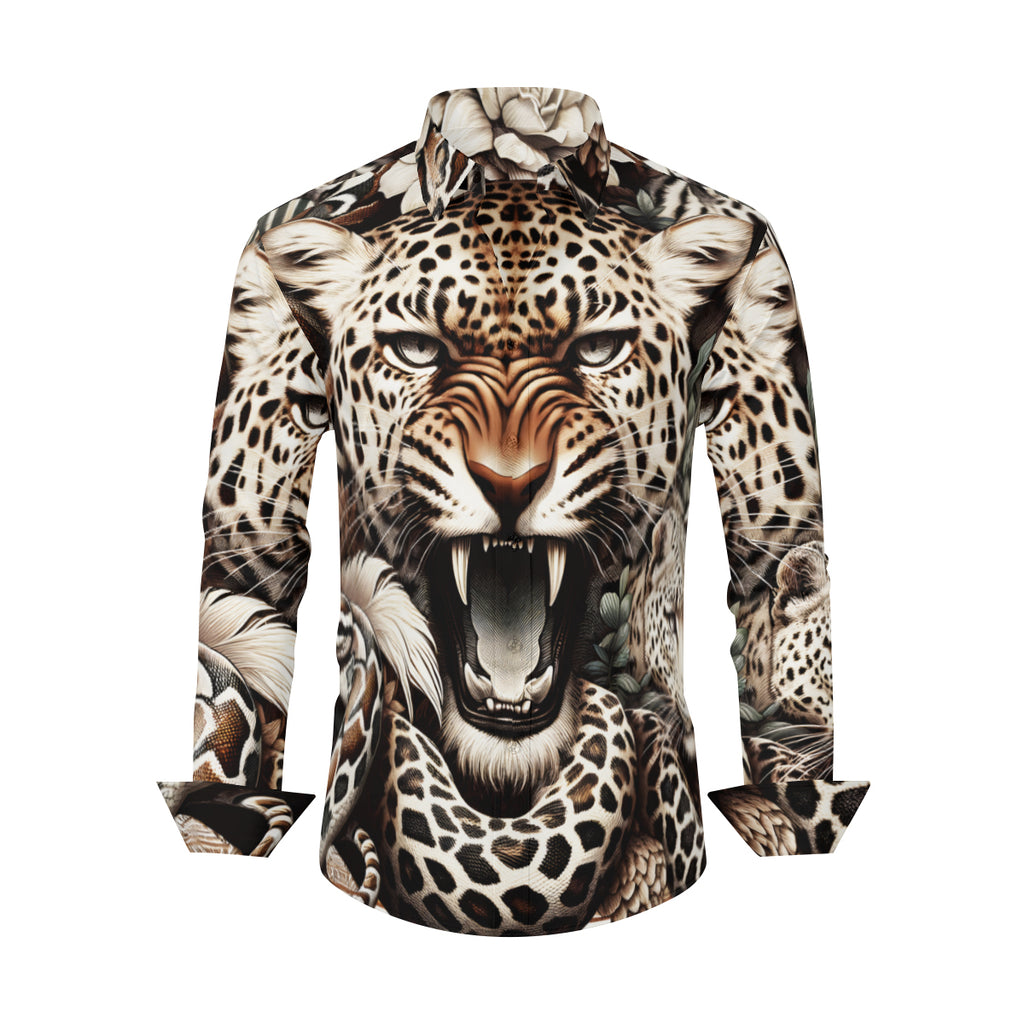 Leopard Long Sleeves Men's Shirt